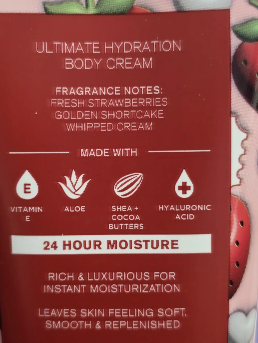 Bath & Body Works Strawberry Pound Cake Ultimate Hydration Body Cream 8oz NEW